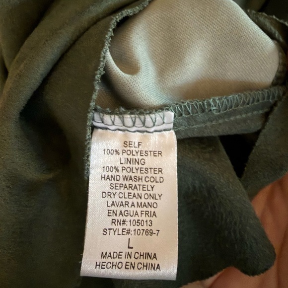 ALTAR’D STATE Micro Suede High Neck Sleeveless Olive Forest Green Blouse Top L - Picture 6 of 8